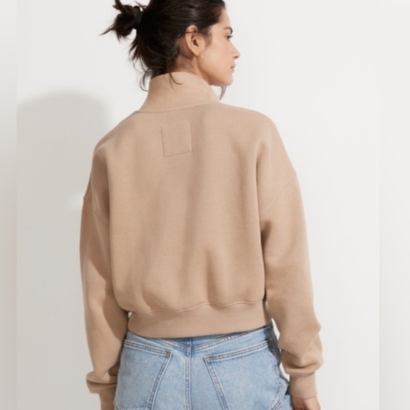 Madewell MWL Betterterry Crop Polo Sweatshirt M - Picture 2 of 5